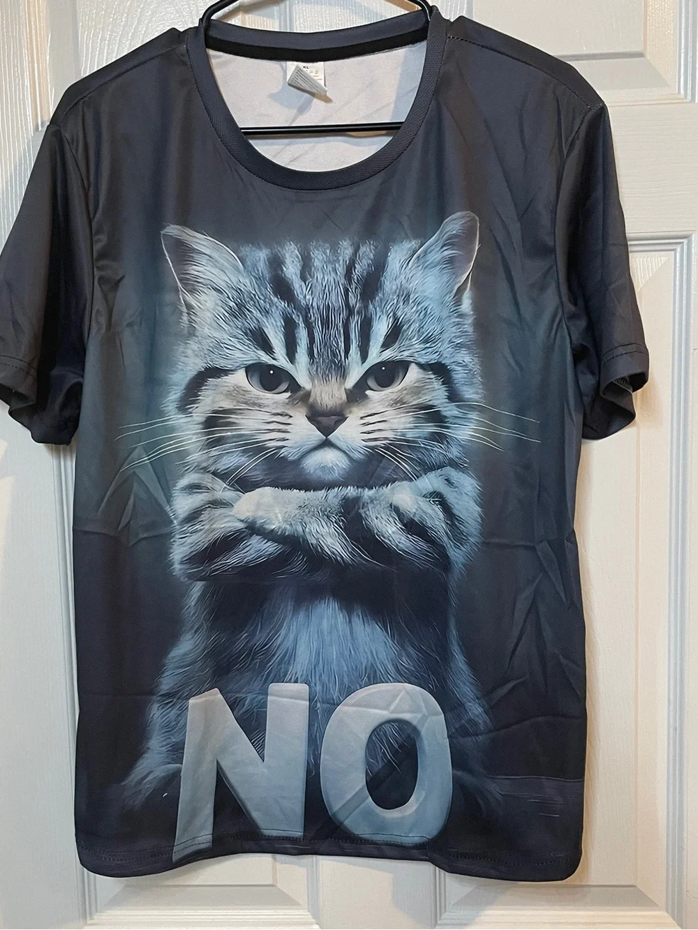 Unbranded Black Cat Graphic Tee - 'No' Statement